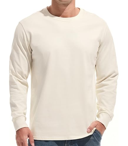 VEIISAR Men's Heavy Weight Crew Neck T-Shirt - Mens Premium Cotton